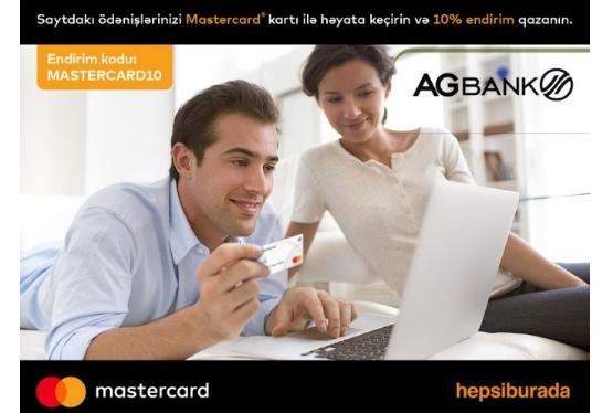  AGBankın Mastercard və Maestro kartları ilə Türkiyənin məşhur saytında 10% endirim! 