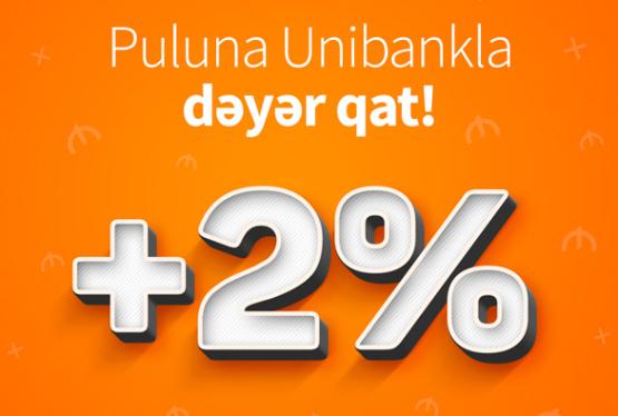 Unibankın +2% hədiyyə depozit kampaniyası davam edir