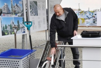 Prezident  Ağdamın Eyvazxanbəyli kəndinin təməlqoyma mərasimində iştirak edib