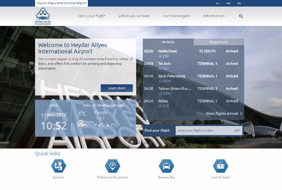 Aeroportun yeni saytı təqdim olunub