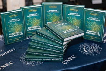 “Azərbaycan iqtisadiyyatının investisiya absorbsiyası” kitabının təqdimat mərasimi olub - FOTOLAR