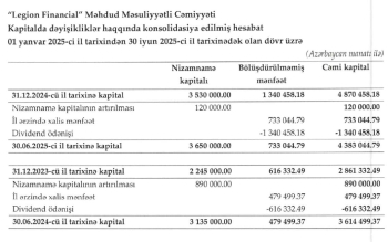 «Legion Financial» böyüyür – Gəlirləri və mənfəəti artıb – HESABAT  | FED.az