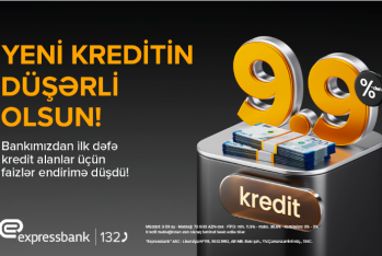 Bu bankda kredit faizləri endi! – illik 9.9%-dən