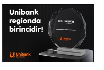 Unibank “Dayanıqlılıq / ESG” nominasiyası üzrə regionda - BİRİNCİ OLDU