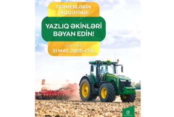 Fermerlərə çağırış: Subsidiya almaq üçün yazlıq əkinlərinizi EKTİS-də bəyan edin!